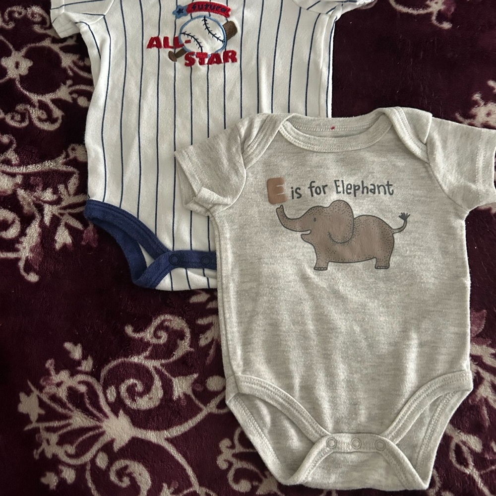 Okie Dokie Gray and White Bodysuits Soft Cotton Blend